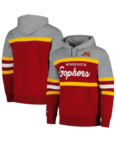 MITCHELL & NESS MEN'S MAROON MINNESOTA GOLDEN GOPHERS HEAD COACH PULLOVER HOODIE