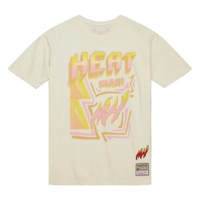 Mitchell & Ness Men's Miami Heat T-shirt In Cream In Neutral