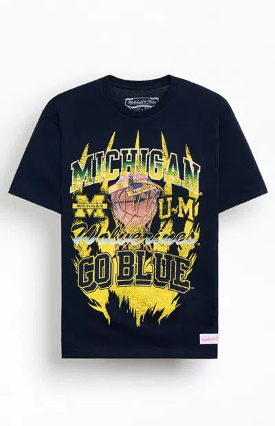Mitchell & Ness Men's Michigan Wolverines Basketball T-shirt In Navy In Blue