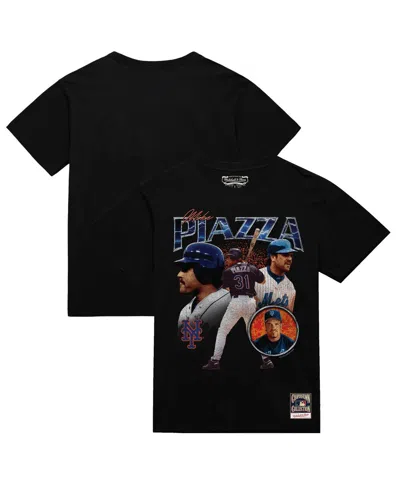 Mitchell & Ness Men's Mike Piazza Black New York Mets 2000 Subway Series 25th Anniversary Power T-shirt