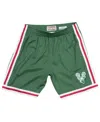 Mitchell & Ness Men's Milwaukee Bucks Swingman Shorts In Green,white,red