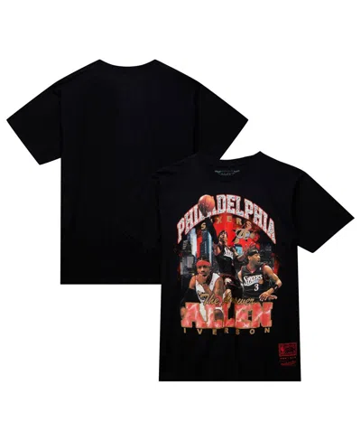 Mitchell & Ness Men's  Allen Iverson Black Philadelphia 76ers Hardwood Classics Bling Concert Player