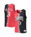 Mitchell & Ness Men's  Allen Iverson Red And Black Philadelphia 76ers Hardwood Classics Tie-dye Name In Red,black