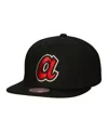 Mitchell & Ness Men's  Black Atlanta Braves Cooperstown Collection True Classics Snapback Hat In Black