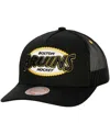 Mitchell & Ness Men's  Black Boston Bruins Team Seal Trucker Snapback Hat In Black