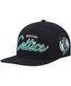 Mitchell & Ness Men's  Black Boston Celtics Hardwood Classics Script 2.0 Snapback Hat In Black