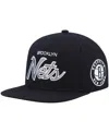 Mitchell & Ness Men's  Black New Jersey Nets Hardwood Classics Mvp Team Script 2.0 Snapback Hat In Black
