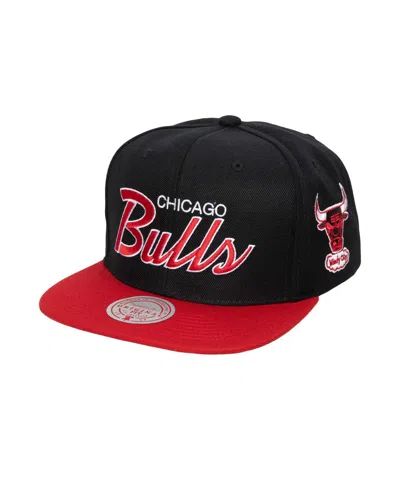 Mitchell & Ness Men's  Black Chicago Bulls Hardwood Classics Mvp Team Script 2.0 Snapback Hat
