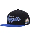 Mitchell & Ness Men's  Black Denver Nuggets Hardwood Classics Mvp Team Script 2.0 Snapback Hat In Black