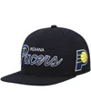 Mitchell & Ness Men's  Black Indiana Pacers Hardwood Classics Mvp Team Script 2.0 Snapback Hat In Black