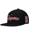 Mitchell & Ness Men's  Black La Clippers Hardwood Classics Script 2.0 Snapback Hat In Black