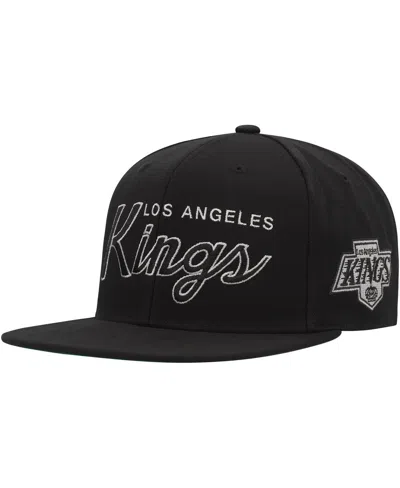 Mitchell & Ness Men's  Black Los Angeles Kings Core Team Script 2.0 Snapback Hat