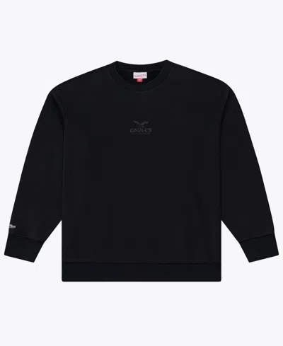 Mitchell & Ness Men's  Black Philadelphia Eagles Core Essentials Micro Logo Fleece Sweatshirt