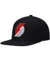 Mitchell & Ness Men's  Black Portland Trail Blazers Ground 2.0 Snapback Hat In Black