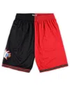 Mitchell & Ness X Nba Philadelphia 76ers 2000 Split Swingman Shorts In Black,red