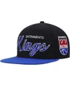 Mitchell & Ness Men's  Black Sacramento Kings Hardwood Classics Mvp Team Script 2.0 Snapback Hat In Black