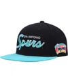 Mitchell & Ness Men's  Black San Antonio Spurs Hardwood Classics Mvp Team Script 2.0 Snapback Hat In Black