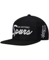 Mitchell & Ness Men's  Black San Antonio Spurs Hardwood Classics Script 2.0 Snapback Hat In Black