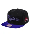 Mitchell & Ness Men's  Black Toronto Raptors Hardwood Classics Mvp Team Script 2.0 Snapback Hat In Black