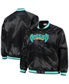 Mitchell & Ness Men's  Black Vancouver Grizzlies Big And Tall Hardwood Classics Wordmark Satin Raglan In Black