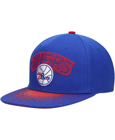Mitchell & Ness Men's  Blue Philadelphia 76ers Hardwood Classics Energy Re-take Speckle Brim Snapback