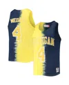 Mitchell & Ness Men's  Chris Webber Maize, Navy Michigan Wolverines Name And Number Tie-dye Tank Top In Maize,navy