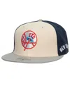 Mitchell & Ness Men's  Cream, Gray New York Yankees Yankee Stadium 50th Anniversary Homefield Fitted In Cream,gray