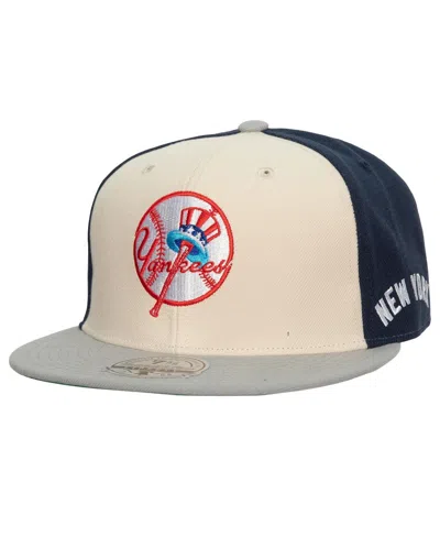 Mitchell & Ness Men's  Cream, Gray New York Yankees Yankee Stadium 50th Anniversary Homefield Fitted In Cream,gray