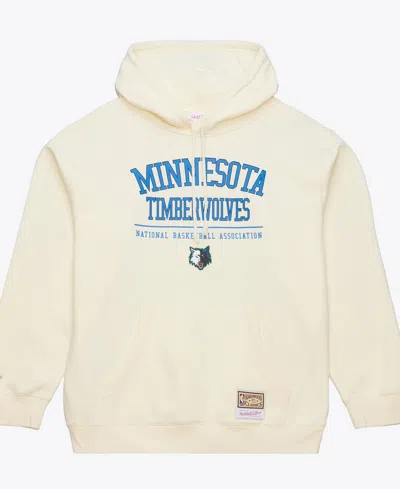 Mitchell & Ness Men's  Cream Minnesota Timberwolves Walk-off Fleece Hoodie In Neutral