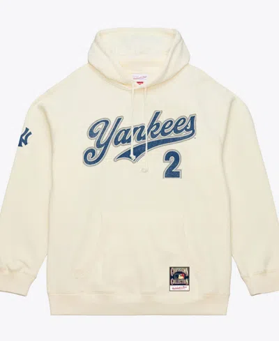 Mitchell & Ness Men's  Derek Jeter Cream New York Yankees Throwback Name & Number Hoodie In Neutral