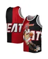 Mitchell & Ness Men's  Dwyane Wade Black And Red Miami Heat Sublimated Player Tank Top In Black,red