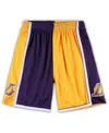 Mitchell & Ness Split Swingman "nba La Lakers 2009" Shorts In Gold,purple