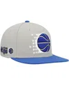 Mitchell & Ness Men's  Gray, Blue Orlando Magic Hardwood Classics Essentials 2.0 Snapback Hat In Gray,blue