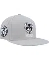 Mitchell & Ness Men's  Gray Brooklyn Nets Side Core 2.0 Snapback Hat In Gray