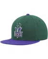 Mitchell & Ness Men's  Hunter Green, Purple Milwaukee Bucks Hardwood Classics Coast To Coast Fitted H In Green,purple