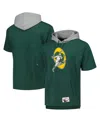Mitchell & Ness Men's  Green Green Bay Packers Postgame Short Sleeve Hoodie In Green