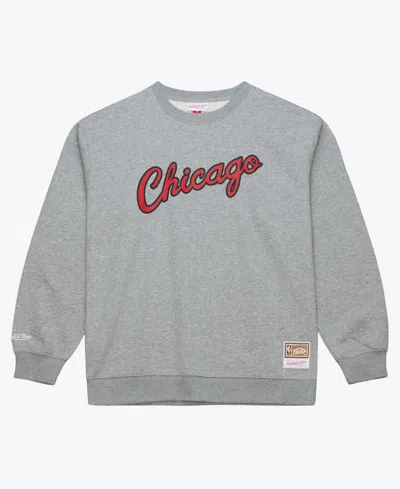 Mitchell & Ness Men's  Heather Gray Chicago Bulls Walk-off Fleece Sweatshirt In Animal Print