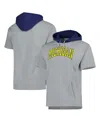 Mitchell & Ness Men's  Heather Gray Michigan Wolverines Postgame Short Sleeve Pullover Hoodie In Heather Gray