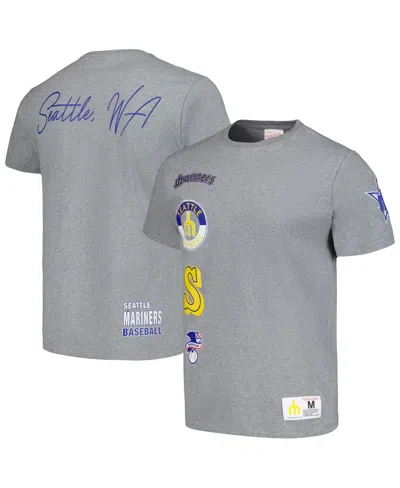 Mitchell & Ness Men's  Heather Gray Seattle Mariners Cooperstown Collection City Collection T-shirt