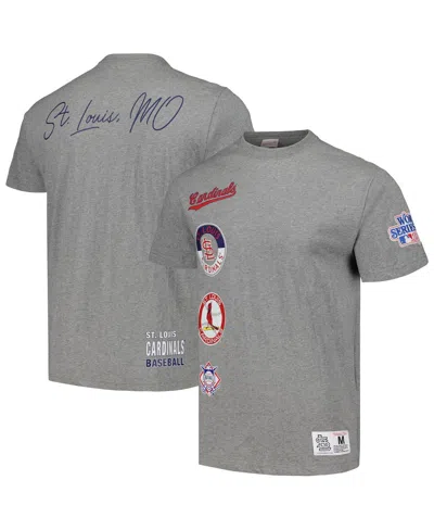 Mitchell & Ness Men's  Heather Gray St. Louis Cardinals Cooperstown Collection City Collection T-shir