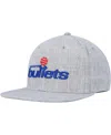 Mitchell & Ness Men's  Heather Gray Washington Bullets Hardwood Classics 2.0 Snapback Hat In Heather Gray