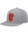 Mitchell & Ness Men's  Heathered Gray New York Knicks Hardwood Classics Team 2.0 Snapback Hat In Heathered Gray
