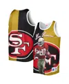 Mitchell & Ness Men's  Jerry Rice Black, Gold San Francisco 49ers Retired Player Graphic Tank Top In Black,gold