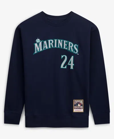 Mitchell & Ness Men's  Ken Griffey Jr. Navy Seattle Mariners Classic Player Number Sweatshirt In Blue