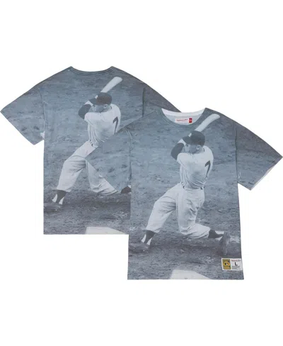 Mitchell & Ness Men's  Mickey Mantle New York Yankees Cooperstown Collection Highlight Sublimated Pla In White