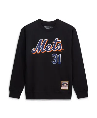 Mitchell & Ness Men's  Mike Piazza Black New York Mets Classic Player Number Sweatshirt
