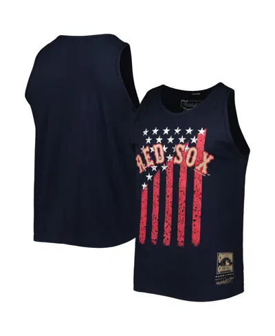 Mitchell & Ness Men's  Navy Boston Red Sox Cooperstown Collection Stars And Stripes Tank Top In Blue