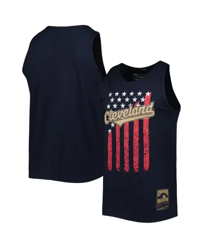Mitchell & Ness Men's  Navy Cleveland Guardians Cooperstown Collection Stars And Stripes Tank Top