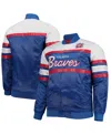 Mitchell & Ness Men's  Navy, Red Atlanta Braves Big And Tall Coaches Satin Full-snap Jacket In Navy,red