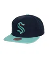 Mitchell & Ness Men's  Navy Seattle Kraken Core Team Ground 2.0 Snapback Hat In Navy